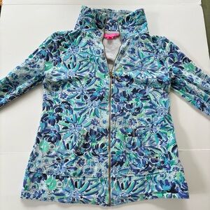 Lilly Pulitzer Women's UPF 50+ Leona Full Zip Jacket in Iris Blue High Maint